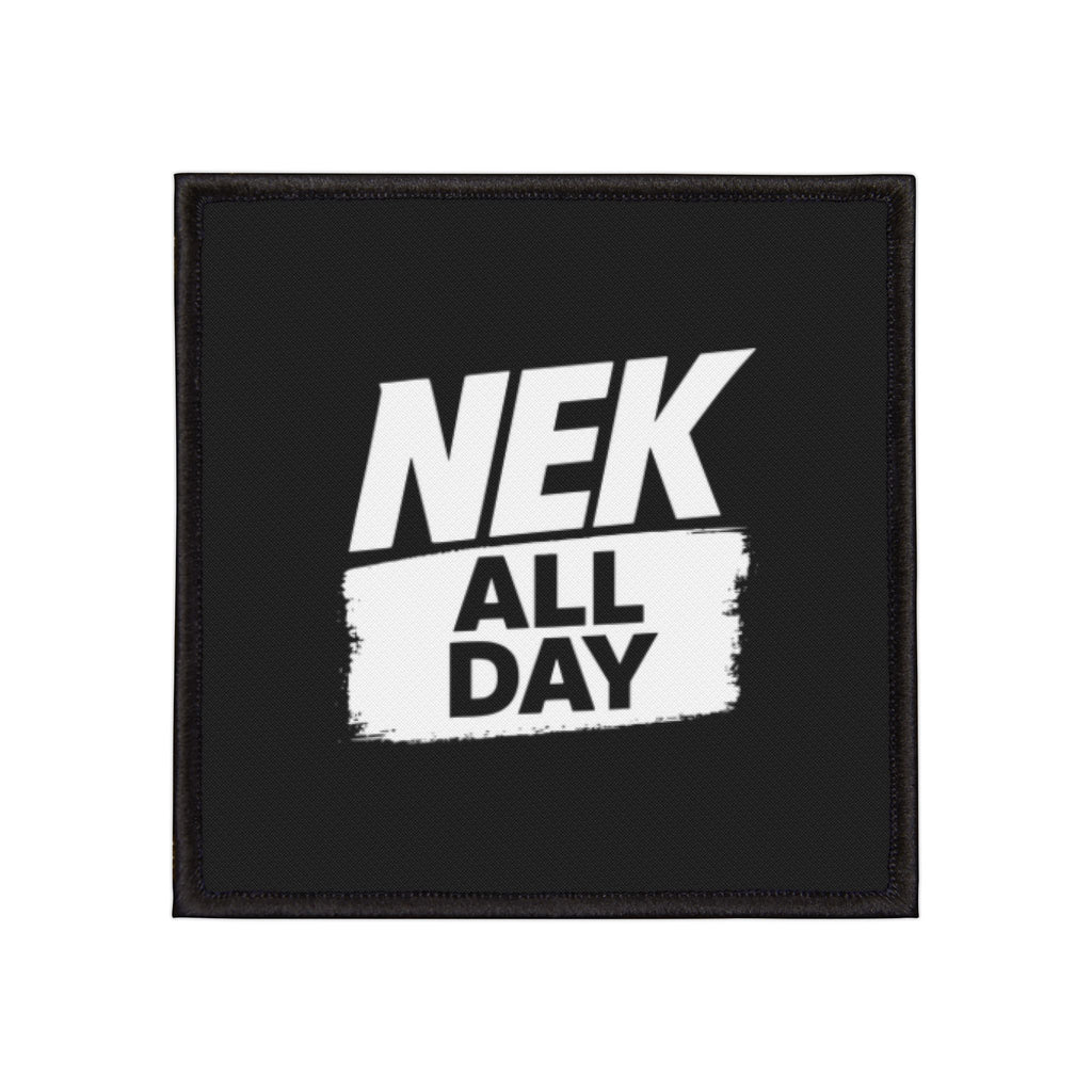 NEK ALL DAY Black Iron-On Patches
