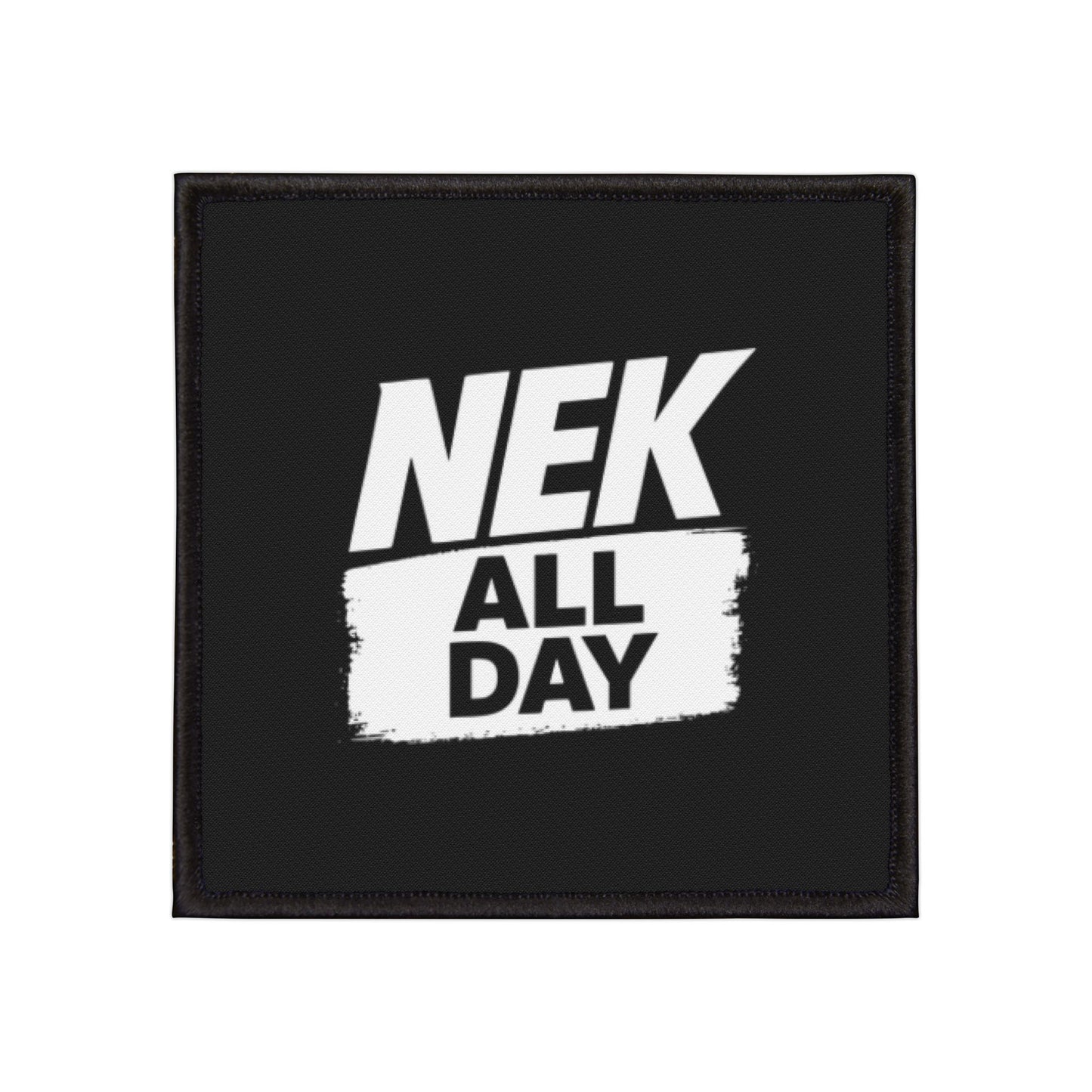 NEK ALL DAY Black Iron-On Patches