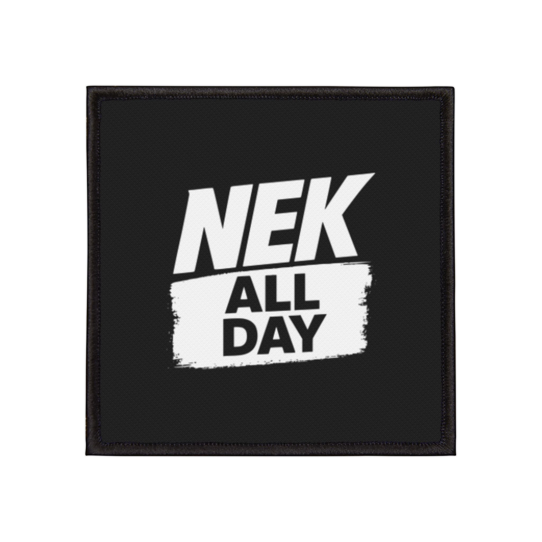 NEK ALL DAY Black Iron-On Patches