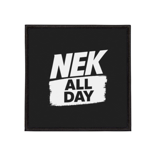 NEK ALL DAY Black Iron-On Patches