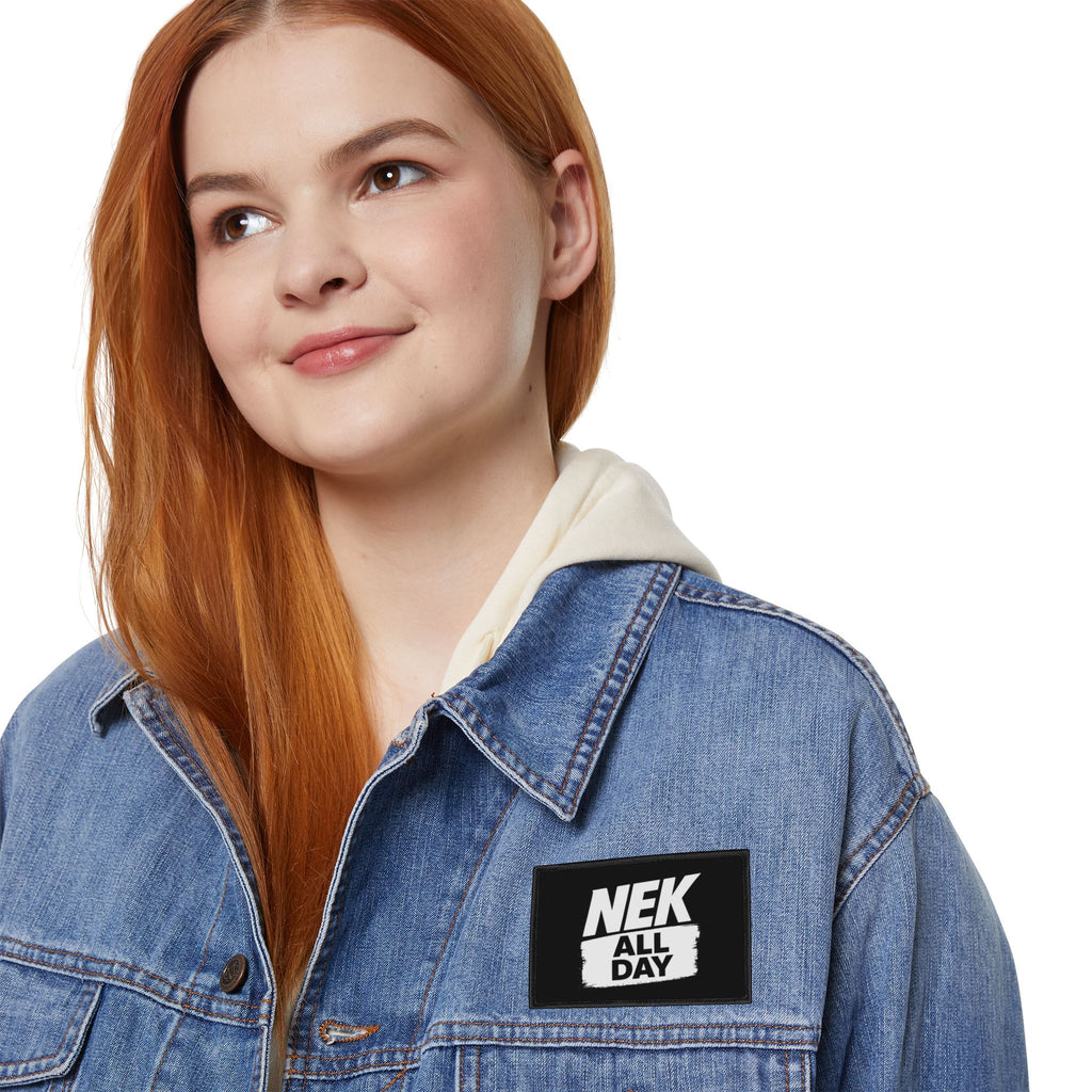 NEK ALL DAY Black Iron-On Patches